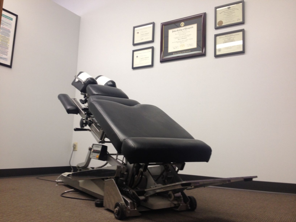 chiropractic room with hylo table